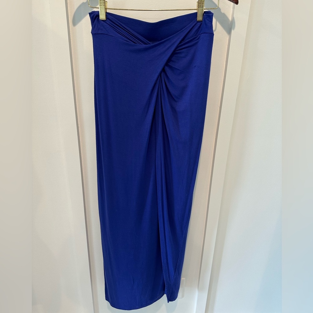 Bisou Bisou Blue Maxi Wrap Skirt for Resort Wear